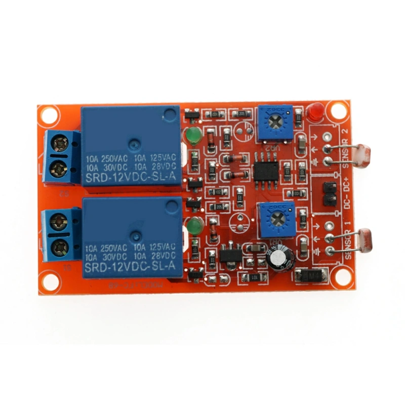 2-канальное электромеханическое реле 12V с датчиком освещенности