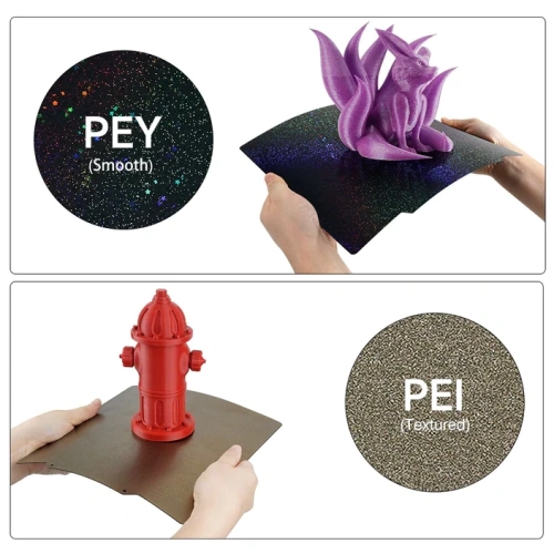 Стальная пластина с двухсторонним покрытием (Textured PEI + Smooth PEY) (220x220 мм)