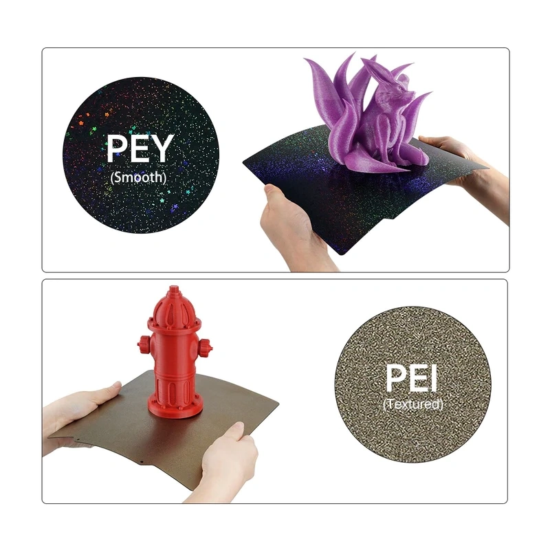 Стальная пластина с двухсторонним покрытием (Textured PEI + Smooth PEY) (220x220 мм)