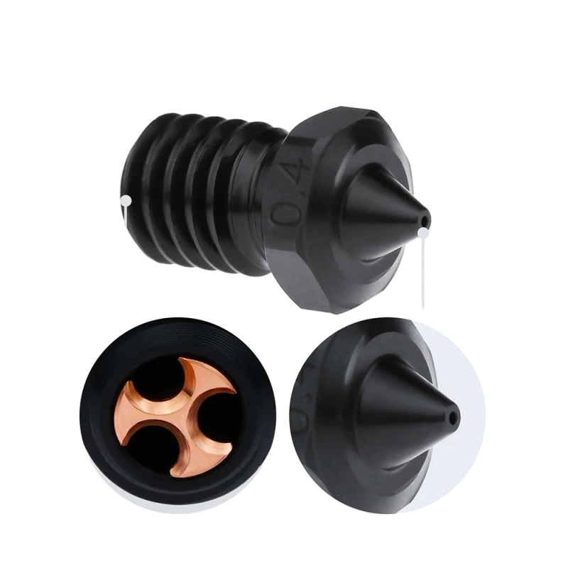 Закаленное сопло Kingroon E3D V6 CHT с медной вставкой (0.2 мм)