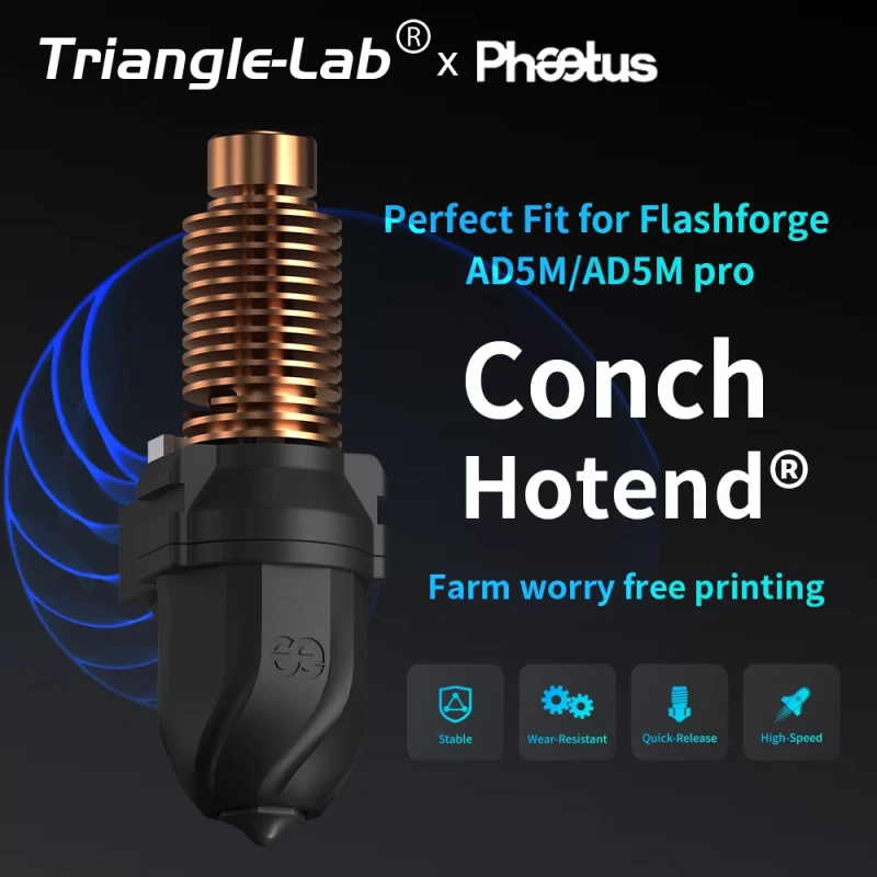 Хотэнд в сборе Trianglelab-Phaetus Conch Perfect Fit для Flashforge AD5M/AD5M Pro (0.25)