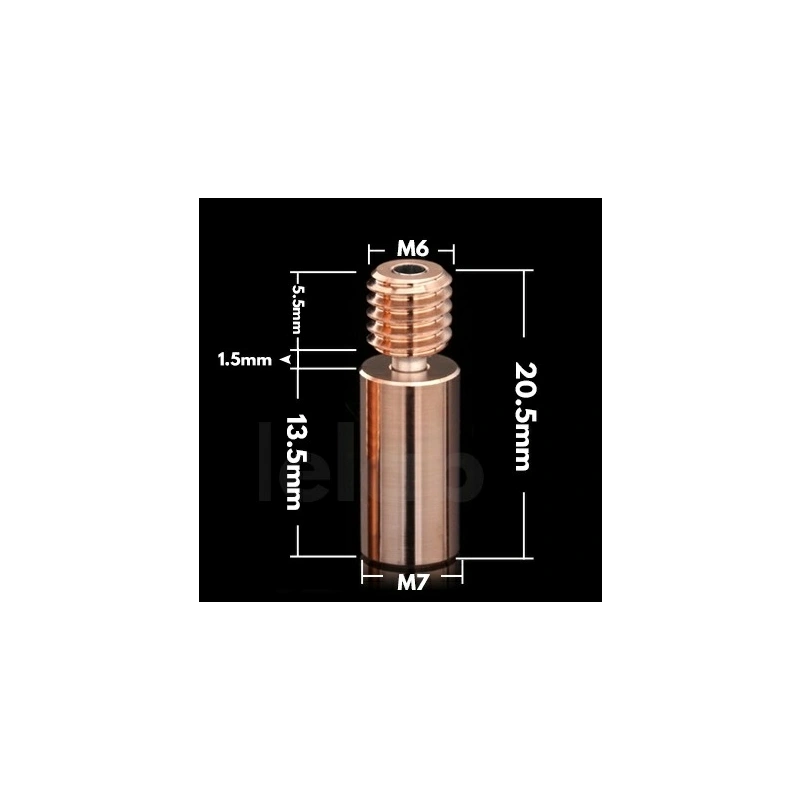 Термобарьер V6 гладкий (L=20.5 мм) Bi-Metal титан-медь (Исполнение 1) Trianglelab