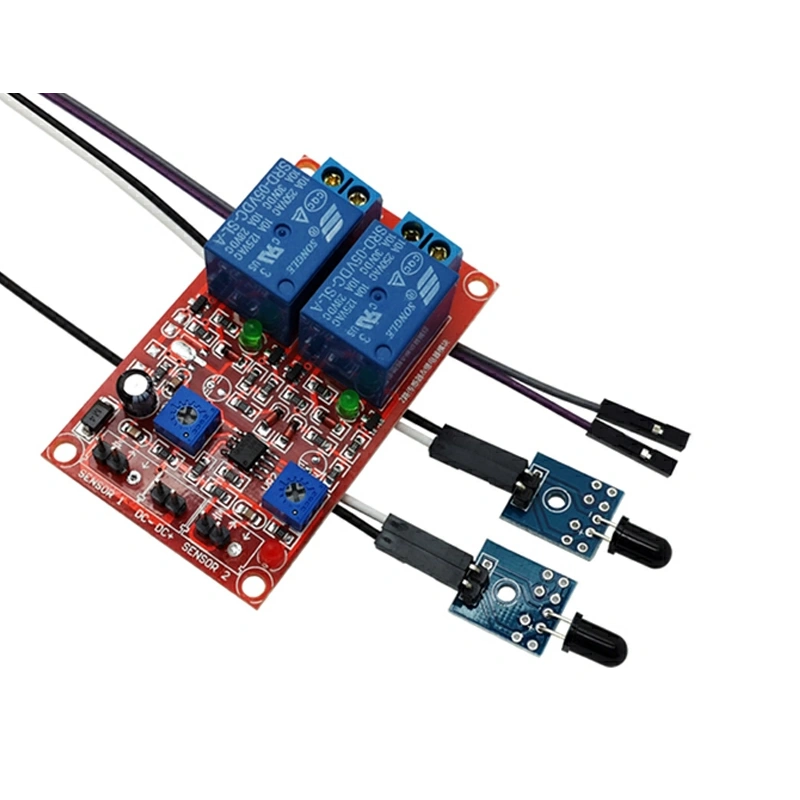 2-канальное электромеханическое реле 12V с датчиком огня