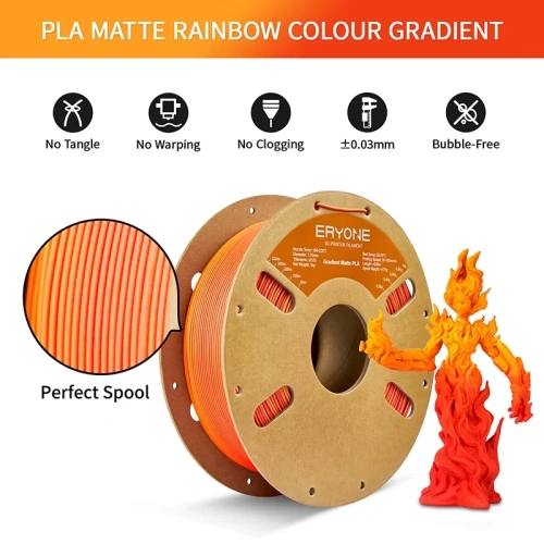 PLA Matte Gradient двухцветный Red-Yellow 1.75 мм ERYONE 1 кг