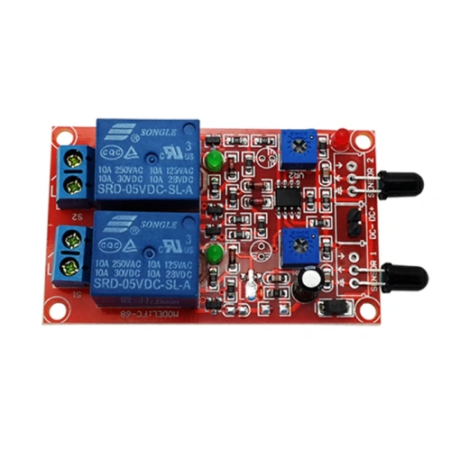 2-канальное электромеханическое реле 12V с датчиком огня