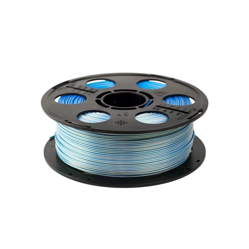 Пластик PLA Silk 1.75 Bestfilament трехцветный (синий, зеленый, серебро) 1 кг