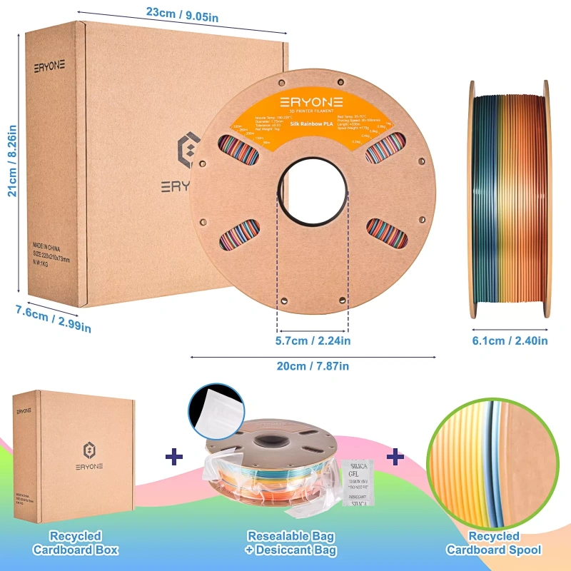 PLA Silk Rainbow разноцветный Steampunk 1.75 мм ERYONE 1 кг